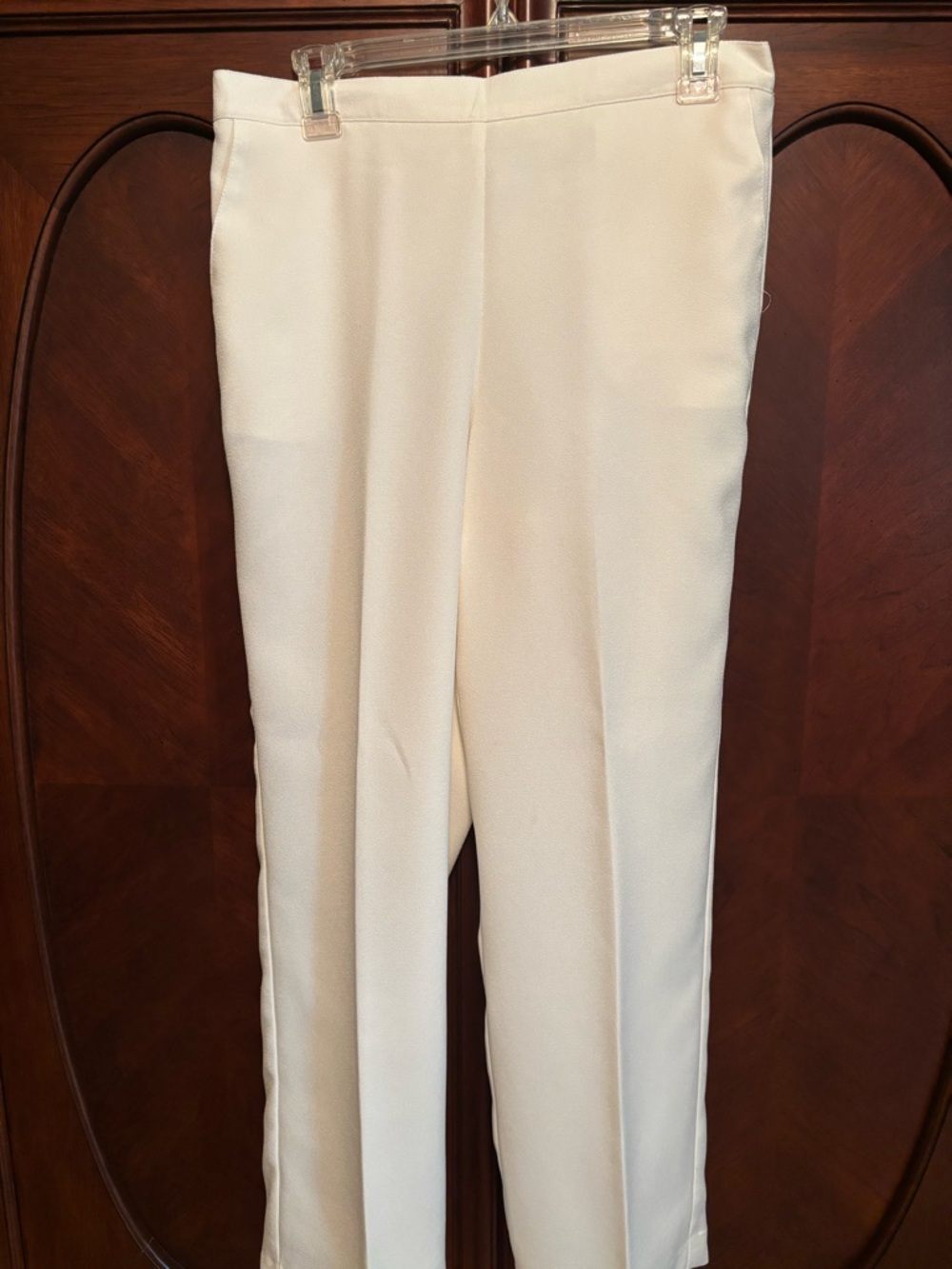 Classic Creamy White Straight-Leg Dress Pants